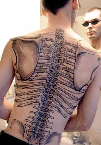 scary tattoos ribs Skeleton