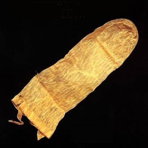 The world's oldest condom doesn't look sexy.