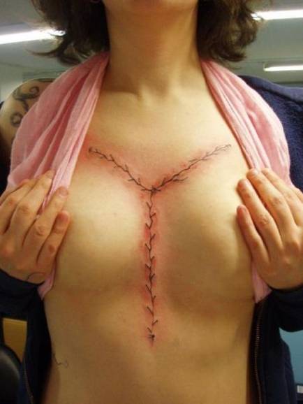 scary tattoos, scar
