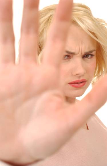 You have to show psychological strength and determinedness. Say NO and mean it. (jlp)