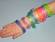 A collection of rubber wristbands.