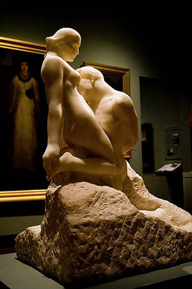 Sculpture "Eternal idiot" expresses strong erotic tension.