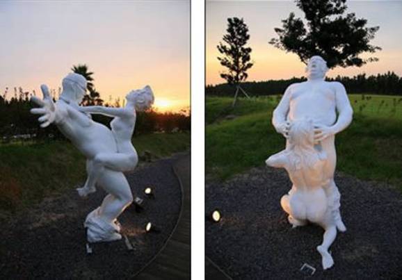 Erotic sculptures in Jeju Love Land park.